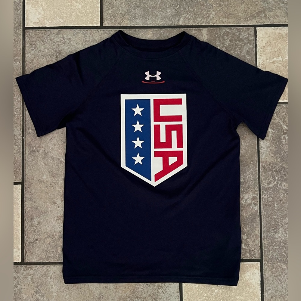 Under Armour Kids Navy USA Wrestling Shield T-Shirt